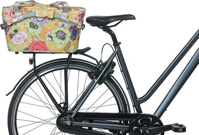 Shportë biçiklete Basil Bloom Field Carry All Rear MIK, 22L, e verdhë me lule