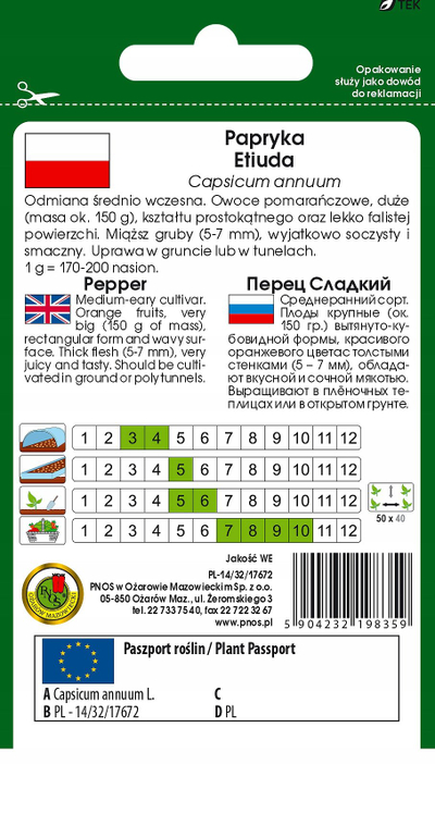Farë speci i ëmbël PNOS Etiuda, fruta të mëdhaja, 0.5g, portokalli