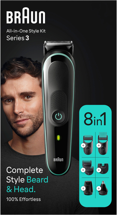 Makinë rroje Braun MGK3441 8w1, e zezë/ gjelbër