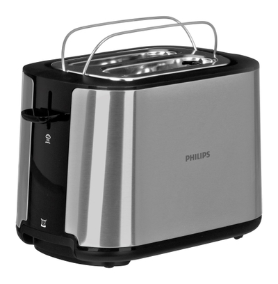 Toaster Philips Viva Collection HD2650/90, 1000W, hapje të gjera, i zi