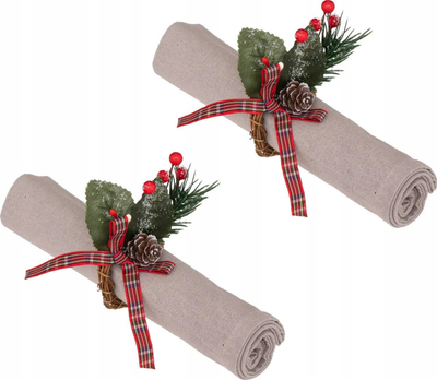 Rrathë pecetash Atmosphera Christmas, set me 2 copë, plastikë dekor, me shumë ngjyra