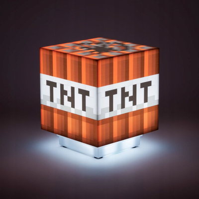 Lampë tavoline Minecraft TNT (4714), me zë efekti, me bateri, shumëngjyrëshe