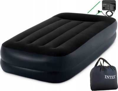 Dyshek me ajër Intex Dura Beam Plus Pillow Rest, me pompë, 42x99x191 cm, i zi