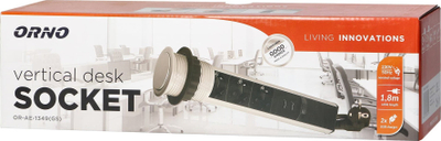 Prizë pop up tavoline N/A Ø6cm, 3x2P+E Schuko, karikues USB, argjendtë e zezë
