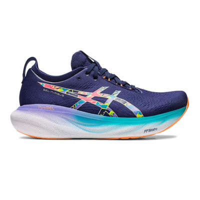 Atlete vrapimi ASICS Gel-Nimbus 25 Lite-Show, amortizim i lartë, detaje reflektuese, gri