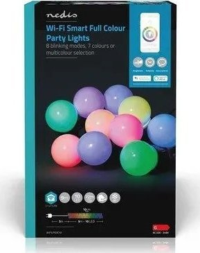 Dritë dekorative LED smart Nedis WIFILP03C10, 9m, me WiFi Tuya, shumëngjyrëshe