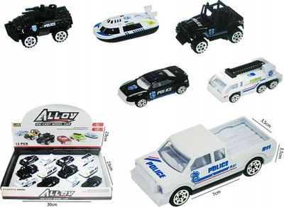 Makinë lodër policie Hipo Police Die Cast, metal plastike, 1:64, shumëngjyrëshe