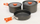 Set gatimi kampingu Hard Anodised, për 4 persona, anodizim i fortë, gri