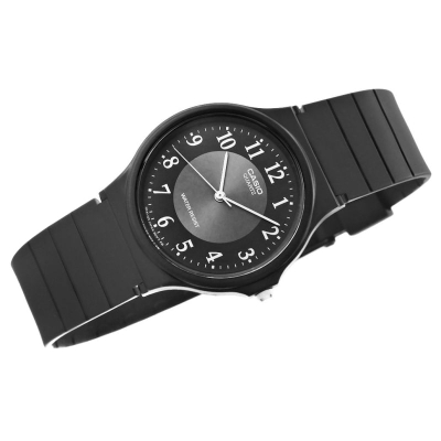 Orë dore Casio MQ-24-1B3, quartz, që s’ka problem nga pika uji, e zezë
