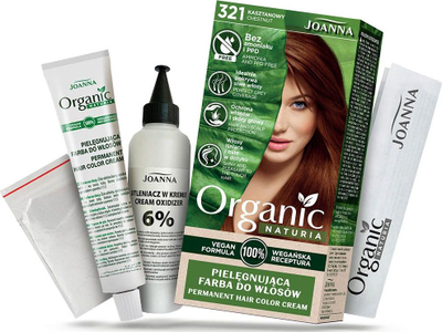 Bojë flokësh Joanna Naturia Organic 321, pa amoniak, Chestnut