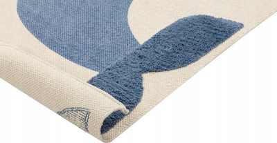 Tapet për kalamaj SELAI Cotton Kids Whale, 80x150cm, pambuk, bezhë dhe blu