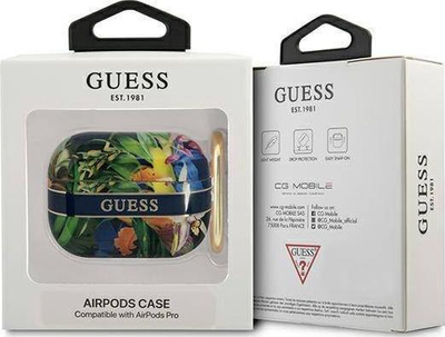 Mbulesë mbrojtëse Guess Flower Strap, për AirPods Pro, poliuretan, blu