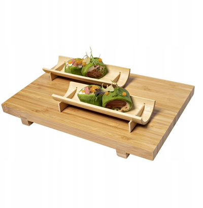 Bord servirje Verlo Fingerfood Sushi, dru, 12x20cm, ngjyrë natyrale