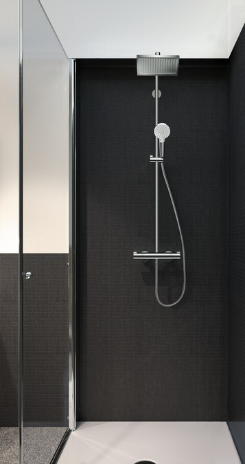 Set dushi Hansgrohe Crometta E, 240x240 mm, termostatik, krom
