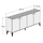 Komodë melamine pamje mermeri 180×41×77,8 cm (HM9045.01), zezë