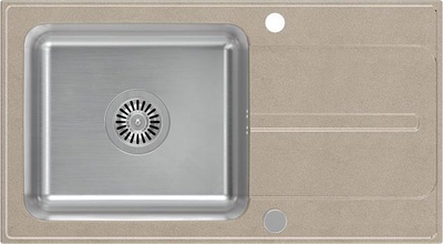 Lavaman kuzhine Quadron Ralph 111 Fusion, inox edhe granit, me sifon, bezhë