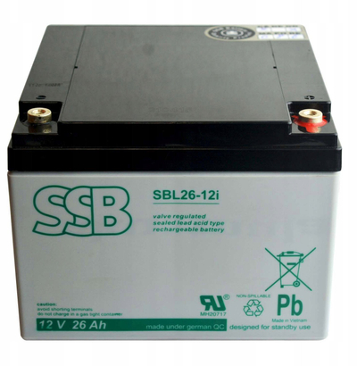 Bateri AGM SSB SBL26-12i, 26Ah, 12V, gri e zezë