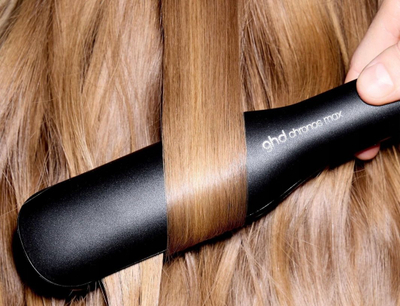 Presë flokësh GHD Chronos Max Styler, pllaka të gjera keramike, 185°C, e zezë