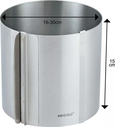 Unazë rrethore për torta Kinghoff KH-1793, 15 cm, çelik inox, argjendtë