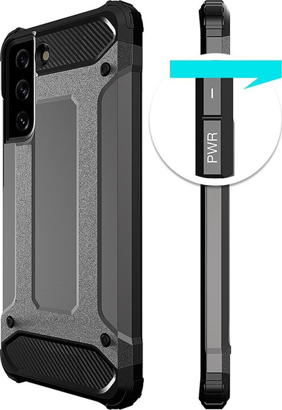 Kapak mbrojtës Hurtel Hybrid Armor për Samsung Galaxy S23 Ultra, i fortë hibrid, blu