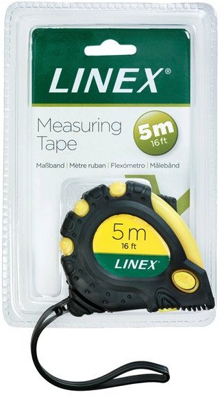 Metër shirit Linex LX46020, 5m, trup gome, zi verdhë