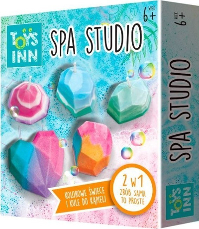 Set kreativ Toys Inn Spa Studio, qirinj dhe bomba banje, për fëmijë 6+, shumëngjyrësh