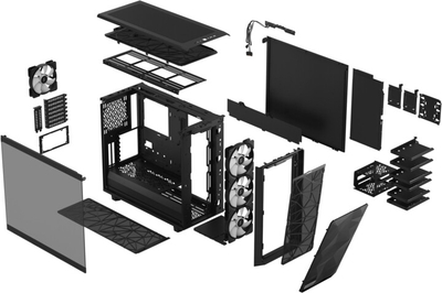 Kasë kompjuteri Fractal Design Meshify 2 RGB Black TG Light Tint