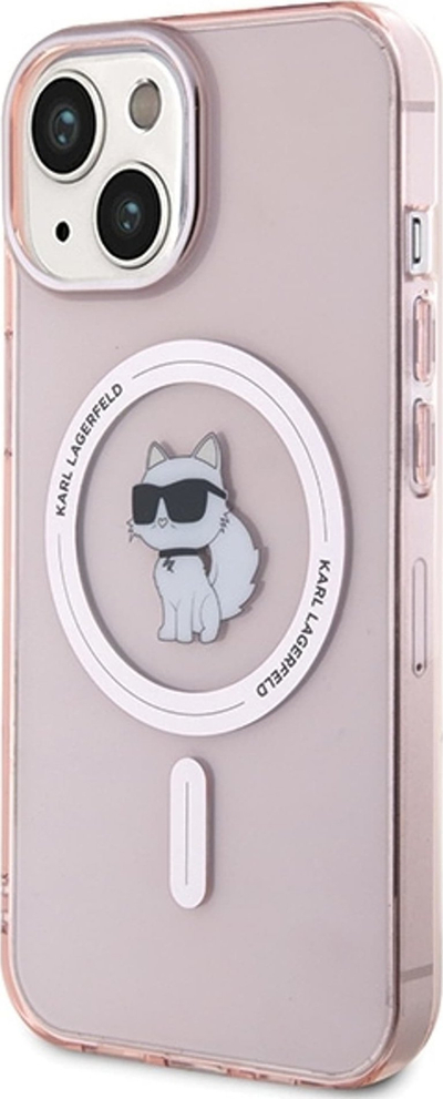 Mbulesë telefoni Karl Lagerfeld KLHMP15SHFCCNOP, për iPhone 15 14 13 6.1", MagSafe, rozë