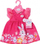 Fustan për kukull Baby Born Dress Flowers, 43cm, me lepurush e lule, rozë shumëngjyrëshe
