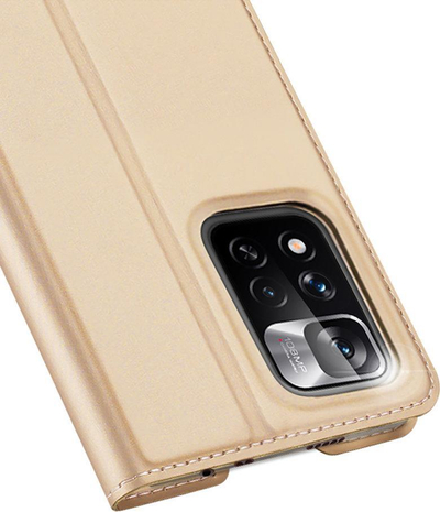 Këllëf telefoni Dux Ducis Skin Pro Xiaomi Mi 11i HyperCharge POCO X4 NFC, portofol, me mbajtëse karte, ngjyrë gold