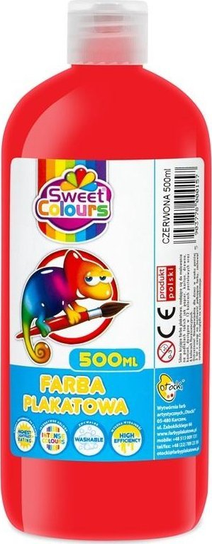 Ngjyrë uji School Poster Paint, 500 ml, e kuqe
