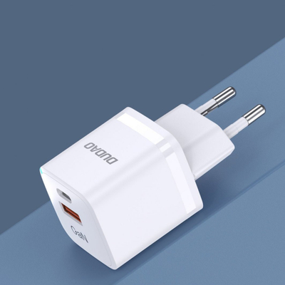 Karikues muri Dudao A13Pro GaN, 33W, USB C USB A, i bardhë