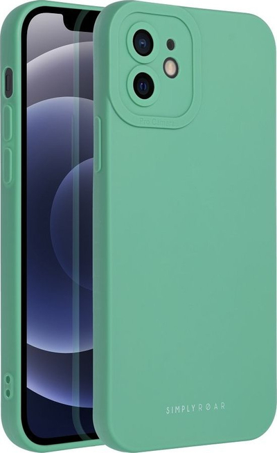Këllëf telefoni Roar Luna për iPhone 12, TPU, shumë i hollë, jeshil pastel