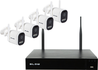 Сет WiFi камери BLOW BL-W5BP4, 6x5MP 2K, IP66, за надвор