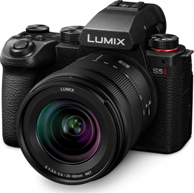 Kamerë mirrorless Panasonic LUMIX S5 II DC-S5M2WE, full-frame 24.2MP, set me lente 20-60mm edhe 50mm, e zezë