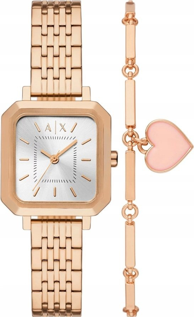 Сет часовник и алка Armani Exchange AX7164SET, 27mm, сребрена боја