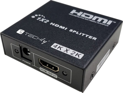 Ndarës HDMI Techly 1x2, 4K 30Hz, aktiv, i zi