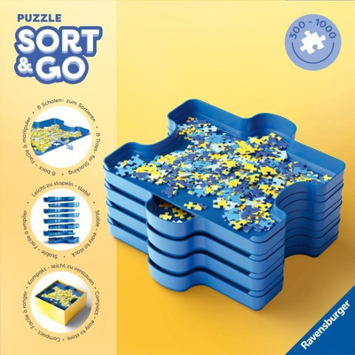 Aksesorë puzzle Ravensburger Sorting Trays, 8 tabaka, deri 1000 copëza, shumëngjyrëshe