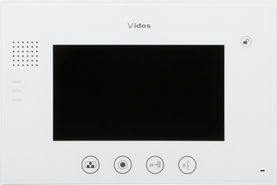Monitor video dere Vidos M670W M670B, 7" TFT LCD, hands free, i bardhë