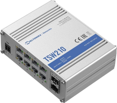 Switch industrial Teltonika TSW210, 8x Gigabit, 2x SFP, gri
