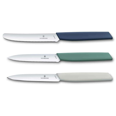 Set thikash Victorinox moderne për prerje, 3 pjesë, Urban LE 2022, hiri, gjelbër, kaltër