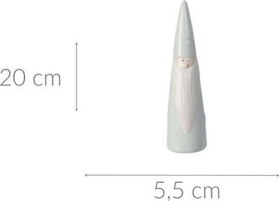 Новогодишна декорација елф, 20 cm, керамика, бела шарена