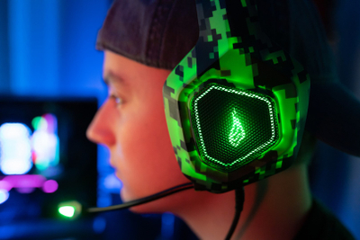 Kufje Surefire Skirmish, për gaming, jeshile