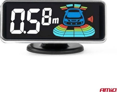 Sistem parkimi AMiO LED-GRAF 3D 03193, 8 sensorë, komplet përpara edhe mbrapa
