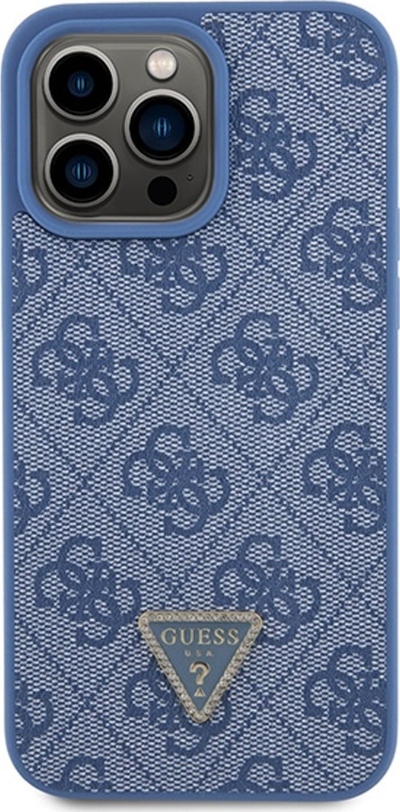 Kapak telefoni Guess GUHCP15XP4TDPB, për iPhone 15 Pro Max 6.7", hardcase lëkurë, blu