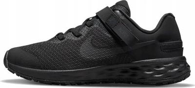 Atlete vrapimi për fëmijë Nike Revolution 6, rrip Velcro, pjesë e sipërme rrjete, të zeza