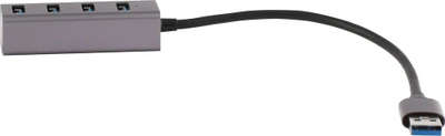 USB hub YENKEE YHB 4300, 4 porta, trup metalik, gri