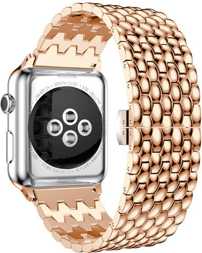Rrip çeliku për Apple Watch 42/44/45/49 mm, ari rozë