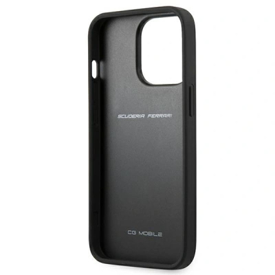 Kapak telefoni Ferrari Smooth Carbon për iPhone 13 Pro, efekt karboni, i zi