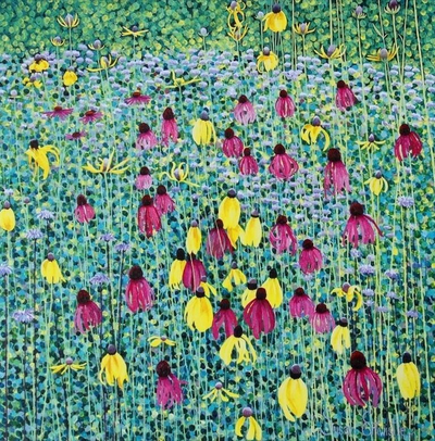 Kartolinë Susan Entwistle Prairie Flowers, me zarf, shumëngjyrëshe